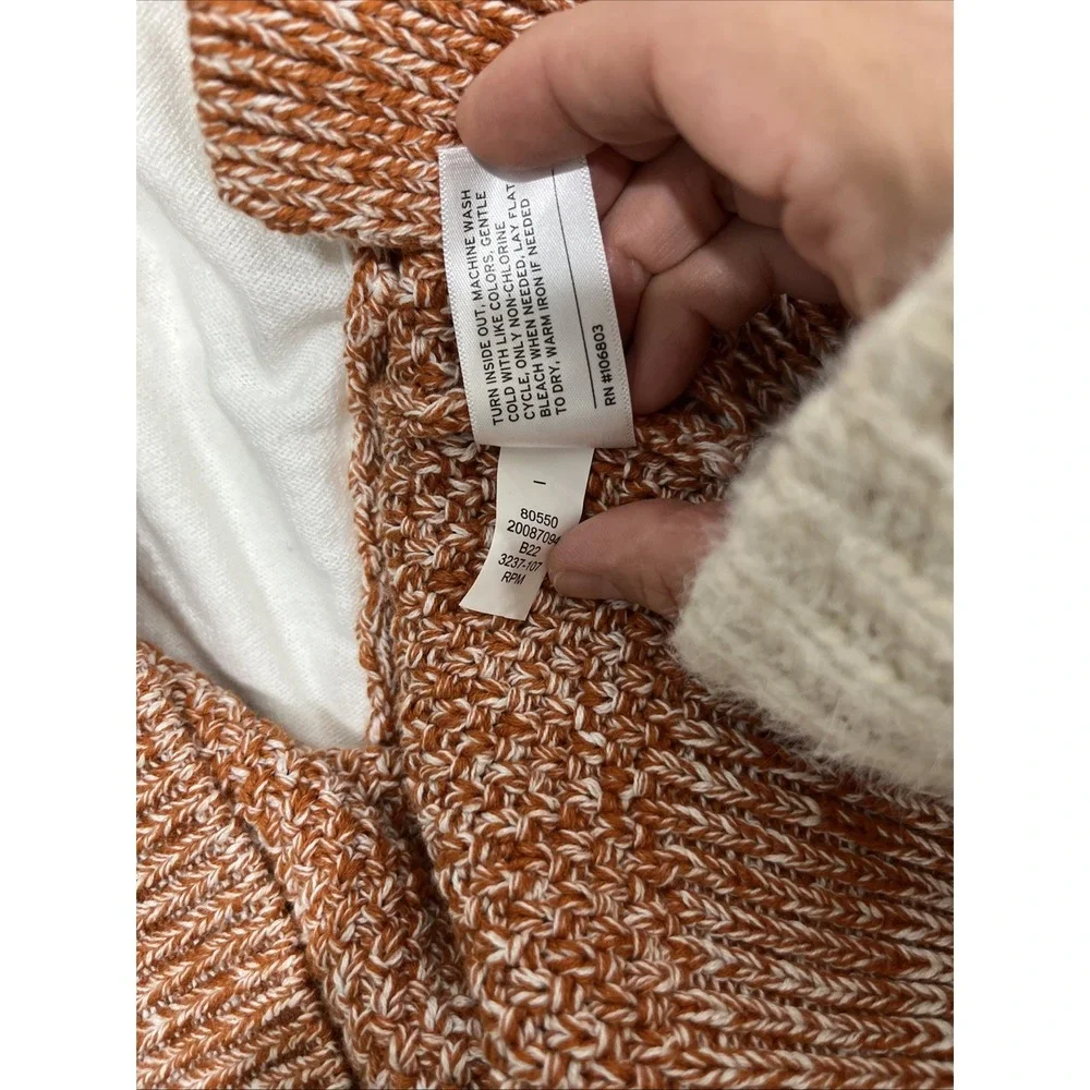 Duluth Trading Cowl Neck Sweater Women XXL Orange Marl Tunic Pockets Cotton Cozy
